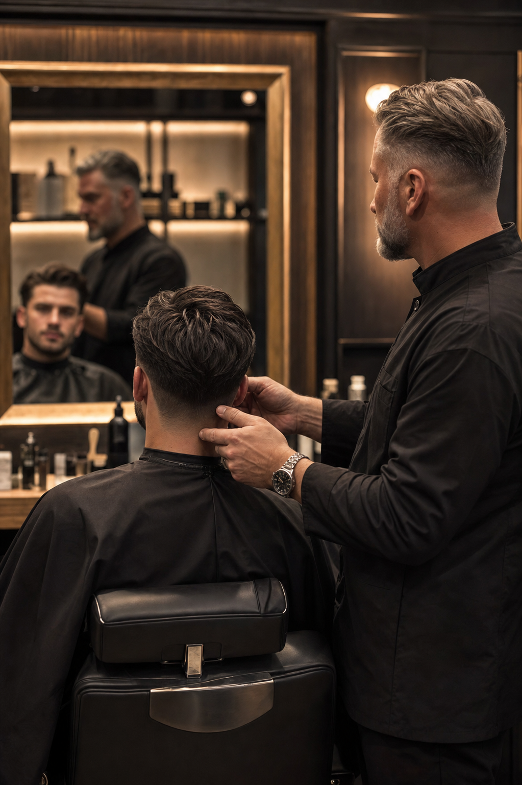 Professional barber working inside a premium private studio